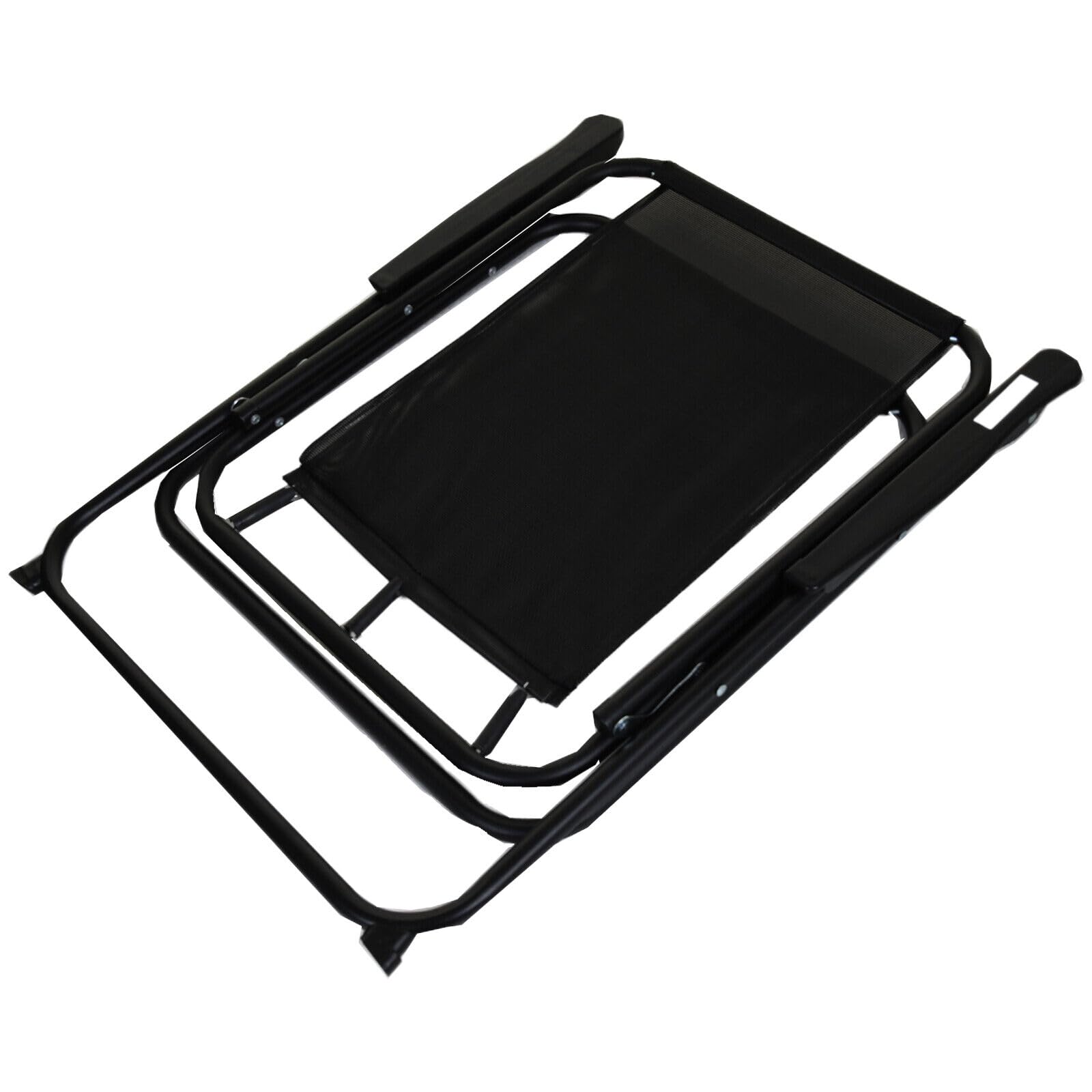 Garden Mile Patio Dining Set - Round 4 seater garden dinning set with Umbrella, 4 Folding Dining Chairs & Round Tempered Glass Table for Garden, Patio furniture or conservatory décor (Black)